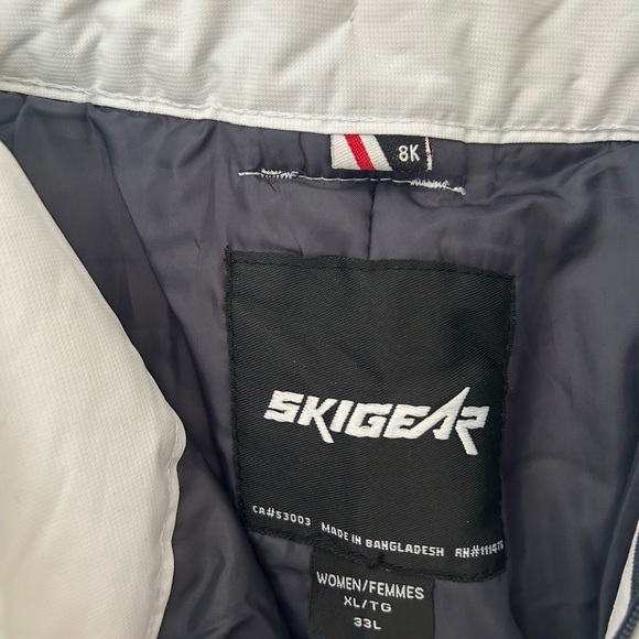 Women's White Snow Pants with Navy blue detail - Picture 12 of 15